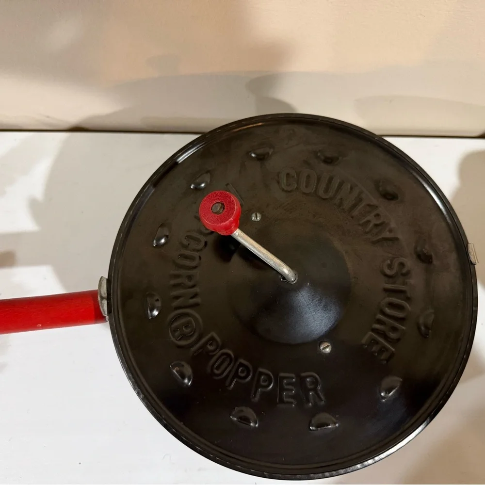 1950’s Vintage Antique Black E-Z Corn Popcorn Maker Hand Crank Red - Picture 7 of 10